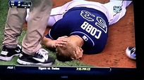 Alex Cobb Hit In the Head Injury by Eric Hosmer Line Drive - YouTube