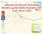 Jefferson City Missouri US Map PDF Vector Exact City Plan detailed ...