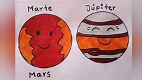 Cómo dibujar planetas Marte-Júpiter/ sistema solar 💙/ Mimis-Arte para niños - YouTube