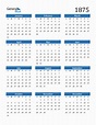 Free 1875 Calendars in PDF, Word, Excel
