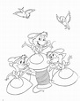 Cinderella coloring page with the mice | Cinderella coloring pages ...