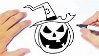 Cómo dibujar una Calabaza de Halloween Paso a Paso y fácil - YouTube