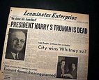 President Harry S. Truman death... - RareNewspapers.com