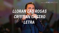 Lloran Las Rosas - Cristian Castro// Letra - YouTube