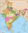 Karte Indiens mit Bundesstaaten und Städte - Karte von Indien mit ...