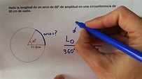 Calcular la longitud de un arco sabiendo el radio (y el ángulo central ...