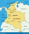 Republik Kolumbien - Vektorkarte Vektor Abbildung - Illustration von ...