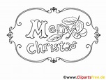 Merry Christmas Schrift zum Drucken und Ausmalen
