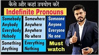 Indefinite Pronouns in English Grammar - Somebody Anybody Something ...