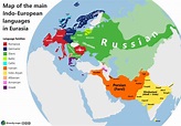 Map of the main Indo-European languages in Eurasia - Maps on the Web