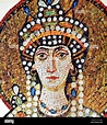 Dettaglio del mosaico di Giustiniano e Teodora. La principessa Theodora ...