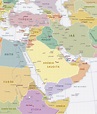 Mapa Político do Oriente Médio - África e Ásia
