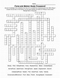 Crossword Puzzles With Answers Key