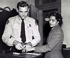Rosa Parks is fingerprinted after being arrested for boycotting in 1956 ...