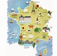 This interactive map of France has 2 illustrated maps with information ...