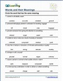 Grade 4 Vocabulary Worksheet words and their meanings | Vocabulary ...
