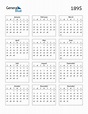 1895 Calendar (PDF, Word, Excel)