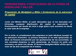 Teorema de Modigliani y Miller (TMM)