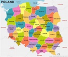 Mapa de las regiones de Polonia: mapa político y estatal de Polonia