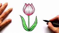 Cómo dibujar un Tulipán Fácil y paso a paso - YouTube
