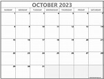 Free Printable October 2023 Calendar - Printable Blank World