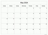Printable May 2024 Calendar - Classic Blank Sheet