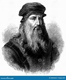 Retrato De Leonardo Da Vinci Stock de ilustración - Ilustración de ...