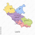 Vector illustration: administrative map of Lazio with the borders of ...