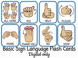Basic Sign Language DIGITAL Pack. 16 Sign Language Cards, ASL - Etsy