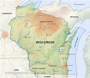 Physical map of Wisconsin