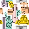 Premium Vector | Seamless vector pattern of new york city symbol