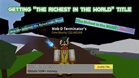 Unlocking "The Richest in The World" Title | 50 million Beli | Mobile ...