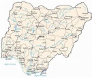 Nigeria Map - Cities and Roads - GIS Geography