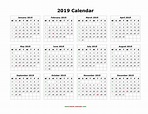 Free Printable Calendar 2019 In Pdf Word Excel Template - Riset