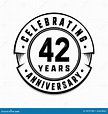 42 Years Anniversary Logo Template. 42nd Vector and Illustration. Stock ...