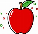 manzana roja, ilustración gráfica vectorial, fruta dibujada en estilo ...
