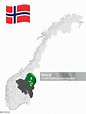 Location Innlandet County On Map Norway 3d Location Sign Similar To The ...