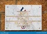 Liberty, Equality and Fraternity on a Stone, the Motto of the French ...