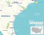 Map of Savannah, Georgia - Live Beaches