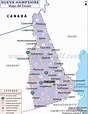 El Mapa del Estado de Nueva Hampshire - Estados Unidos de America