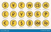 World Currency Symbol Icons Illustration Stock Vector - Illustration of ...