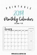 free monthly printable calendars 2019 | Qualads