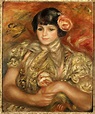 Mädchen mit Rose. - Pierre-Auguste Renoir als Kunstdruck oder Gemälde.