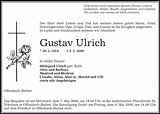 Traueranzeigen von Gustav Ulrich | trauer.op-online.de