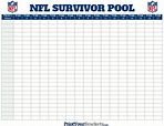 NFL Survivor Pool Sheet - Printable Football Suicide Pool
