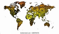 Map Very Mechanical World Poster Graphic Stock Photo 1300705576 ...