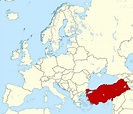 Detailed location map of Turkey in Europe | Turkey | Asia | Mapsland ...