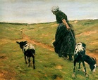 Woman and Her Goats in the Dunes - Liebermann Max - WikiArt.org
