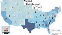 Capital Punishment - A map of the number of executions and death row ...