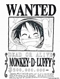 Coloriage Wanted Poster Of Luffy One Piece By Charitysmith Dessin à ...